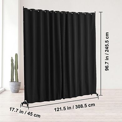 Portable Room Divider Privacy Screen With Wheels Freestanding Panel