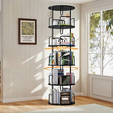 5-Tier 360° Narrow Rotating Bookshelf