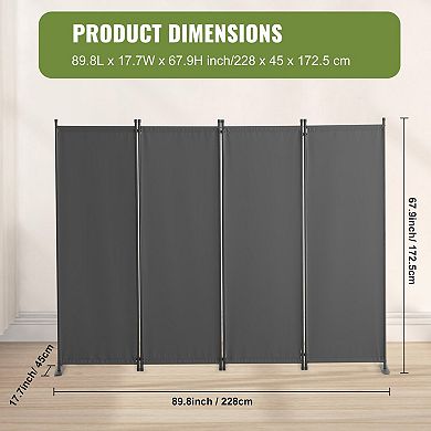 Portable Room Divider Privacy Screen With Wheels Freestanding Panel