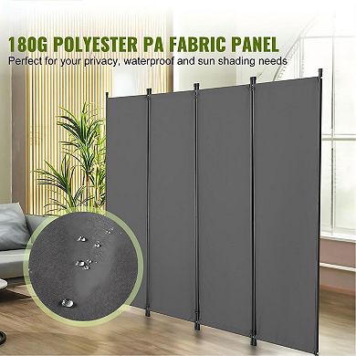 Portable Room Divider Privacy Screen With Wheels Freestanding Panel