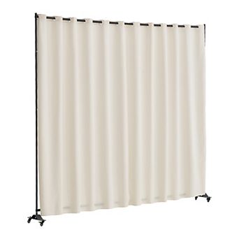 Portable Room Divider Privacy Screen With Wheels Freestanding Panel