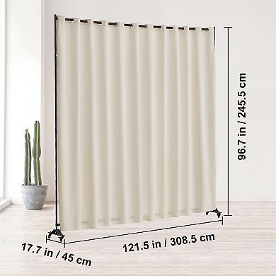 Portable Room Divider Privacy Screen With Wheels Freestanding Panel
