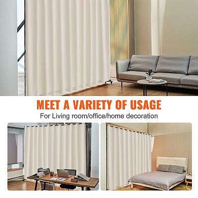 Portable Room Divider Privacy Screen With Wheels Freestanding Panel