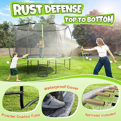 BCAN 8FT/16FT Recreational Outdoor Trampoline with Enclosure for Kids Adults, ASTM Approved