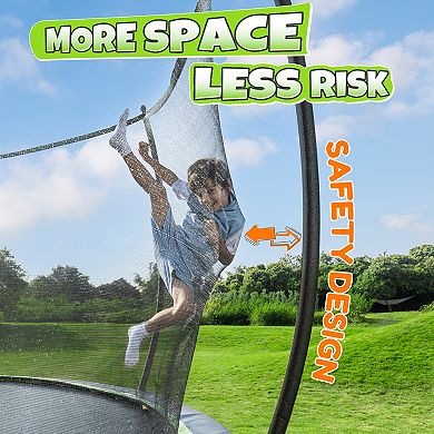 BCAN 8FT/16FT Recreational Outdoor Trampoline with Enclosure for Kids Adults, ASTM Approved