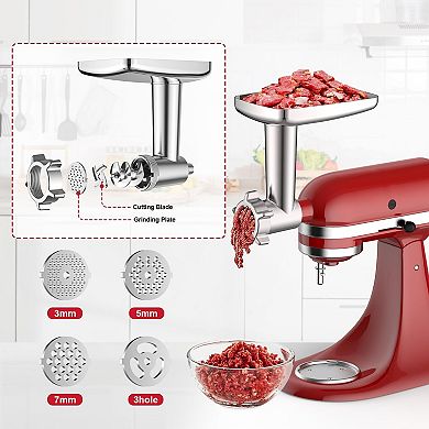 GVODE Meat Grinder Slicer Shredder Attachment for Stand Mixers, Metal Set