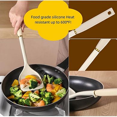 Solid Silicone Spatula Turner, Heat-Resistant, Nonstick Cooking