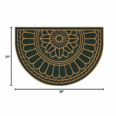 Swirl Style All Weather Outdoor Door Mat Grooved Surface Extra Grip Low Profile Easy Care