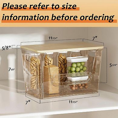 2 Set Pantry Organizers Trash Bag Holder Under Sink Stackable Clear Storage Bins