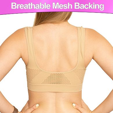 Wireless Sports Bra - Breathable Mesh, Seamless Removable Pads for Everyday Wear