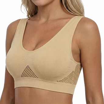 Wireless Sports Bra - Breathable Mesh, Seamless Removable Pads for Everyday Wear