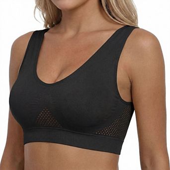 Wireless Sports Bra - Breathable Mesh, Seamless Removable Pads for Everyday Wear
