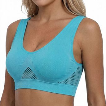 Wireless Sports Bra - Breathable Mesh, Seamless Removable Pads for Everyday Wear