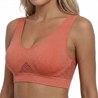 Wireless Sports Bra - Breathable Mesh, Seamless Removable Pads for Everyday Wear