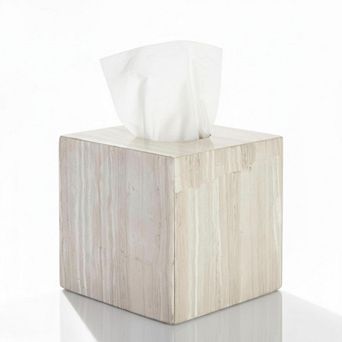 Travertine Marble Tissue Box Holder Square Cube Open Bottom For Bathroom Bedroom Kitchen