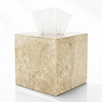 Travertine Marble Tissue Box Holder Square Cube Open Bottom For Bathroom Bedroom Kitchen