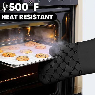 12pcs Oven Mitts Pot Holders Kitchen Towels Set Heat Resistant Non-Slip Cooking Baking Grilling
