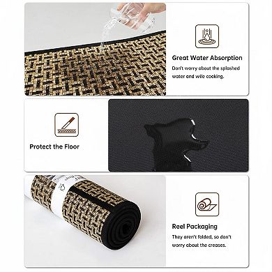 Kitchen Rugs Set of 2 Non Skid Washable Absorbent Runner for Front Sink Floor