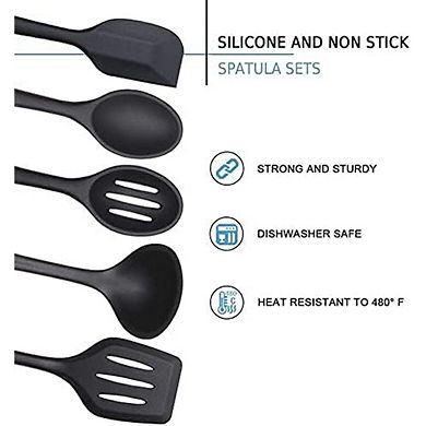 Silicone Spoon Spatula, BPA‑Free Non‑Stick, 600°F Heat‑Resistant