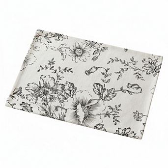 Linen Blend Placemats Set of 4 Rustic Cottagecore Floral Washable Table Mats for Dining Decor