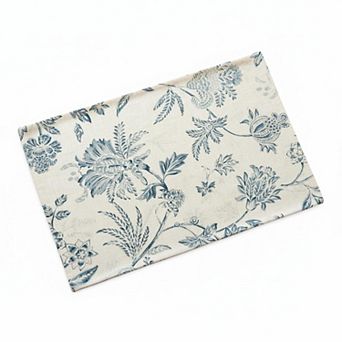 Linen Blend Placemats Set of 4 Rustic Cottagecore Floral Washable Table Mats for Dining Decor