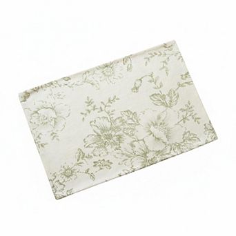 Linen Blend Placemats Set of 4 Rustic Cottagecore Floral Washable Table Mats for Dining Decor