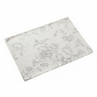 Linen Blend Placemats Set of 4 Rustic Cottagecore Floral Washable Table Mats for Dining Decor