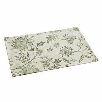 Linen Blend Placemats Set of 4 Rustic Cottagecore Floral Washable Table Mats for Dining Decor
