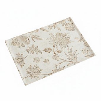 Linen Blend Placemats Set of 4 Rustic Cottagecore Floral Washable Table Mats for Dining Decor
