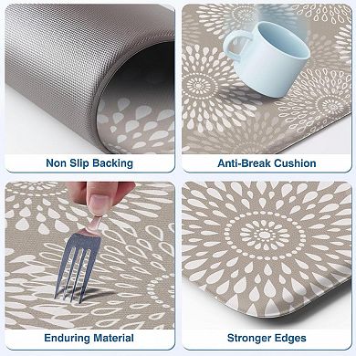 Kitchen Mats Floor Cushioned Anti Fatigue Waterproof Non Slip Rugs Set Washable PVC