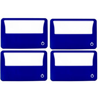 3X LED Credit Card Magnifying Glass - 4 pc Slim Portable for Low Light Reading Menus