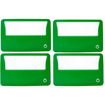 3X LED Credit Card Magnifying Glass - 4 pc Slim Portable for Low Light Reading Menus