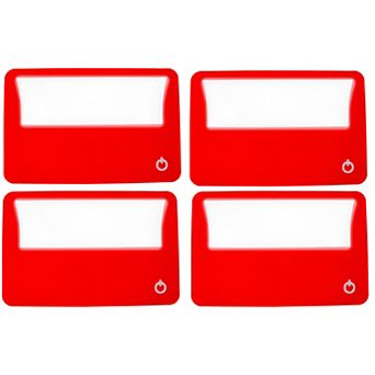 3X LED Credit Card Magnifying Glass - 4 pc Slim Portable for Low Light Reading Menus