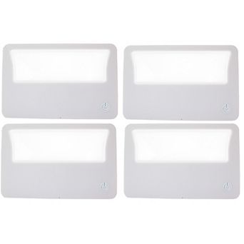 3X LED Credit Card Magnifying Glass - 4 pc Slim Portable for Low Light Reading Menus