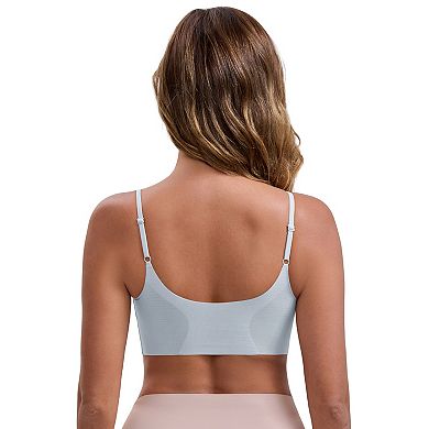 3 Packs Women's V-Neck Wireless Bras Lift Up Adjustable Spaghetti Straps Soft Seamless Bralette
