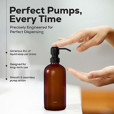 Luxury Shampoo Conditioner Dispenser Set Refillable 3 PET Plastic Bottles Stainless Steel Pumps
