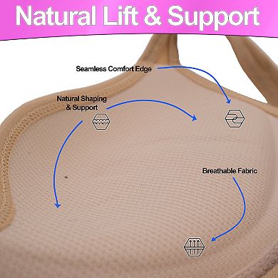 Wireless Seamless Bra Wire-Free Padded Natural Lift Support, Breathable, for Daily Wear