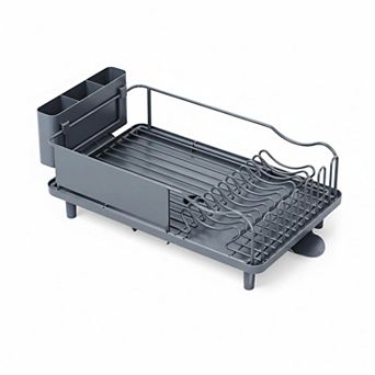 Stainless Steel Dish Drying Rack Large Capacity Rustproof Auto Drain Utensil Cup Organizer