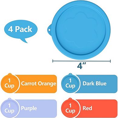 Silicone Storage Lid Set, 4-Pack, Microwave, Dishwasher & Freezer Safe