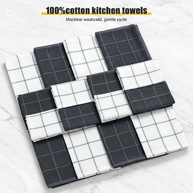 12pc Kitchen Essentials Set: Oven Mitts Pot Holders Towels Dishcloths Heat Resistant Non-slip