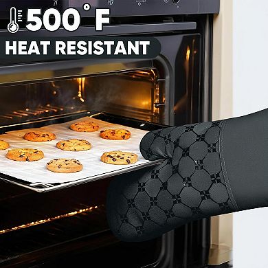 12pc Kitchen Essentials Set: Oven Mitts Pot Holders Towels Dishcloths Heat Resistant Non-slip