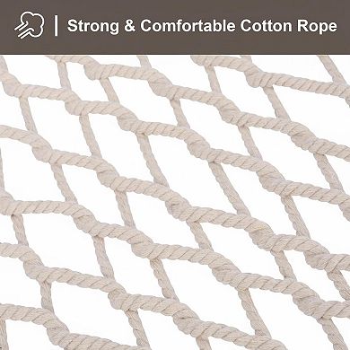 Double Rope Hammock Hardwood Spreader Bar 450LBS Capacity Carrying Bag