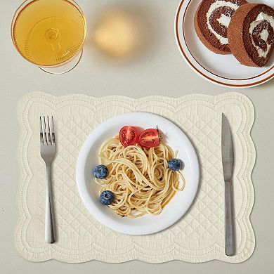 Quilted Cotton Placemats Set of 6 Washable 13x18 Rectangular Double Layer Non Slip Heat Insulating