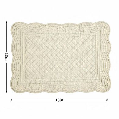 Quilted Cotton Placemats Set of 6 Washable 13x18 Rectangular Double Layer Non Slip Heat Insulating