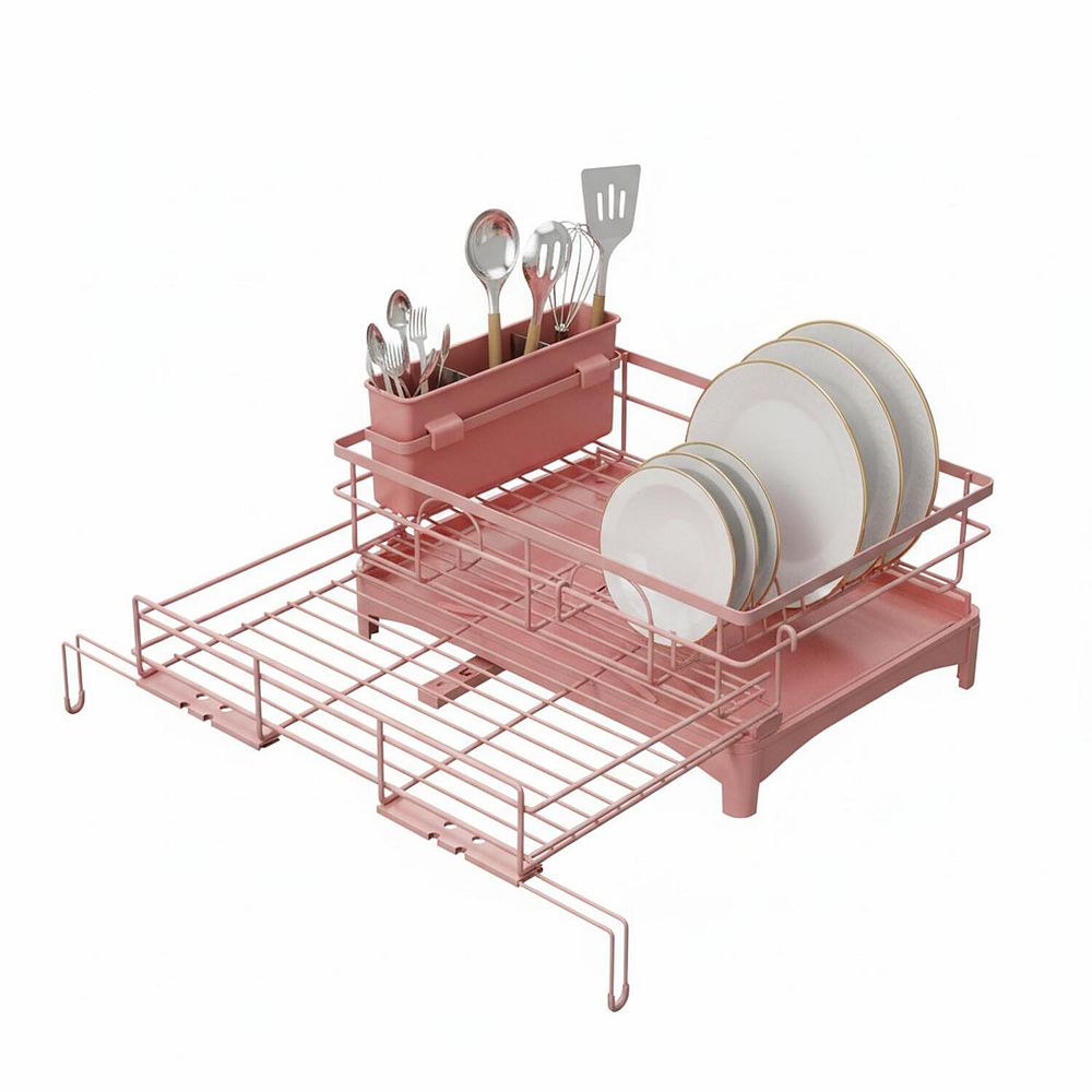 Expandable Dish Drying Rack Large Capacity Rust-proof Utensil Holder ...