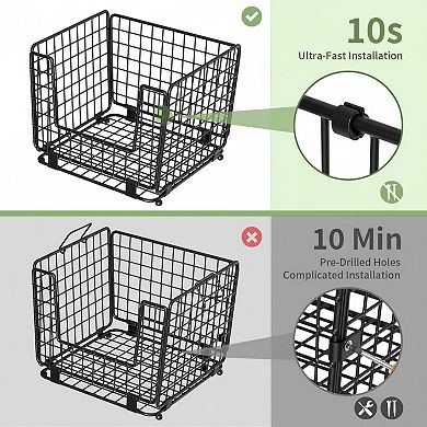 Stackable Wire Storage Baskets for Kitchen Pantry Produce Vegetable Organizer