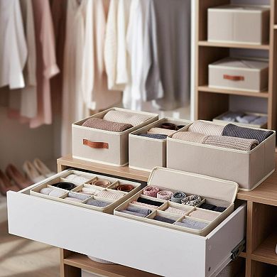 9 Pack Foldable Cloth Storage Boxes Drawer Organizers Fabric Bins for Clothes Underwear Bras Socks