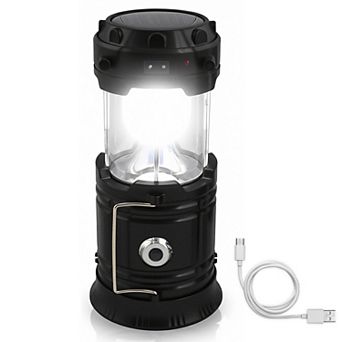 Solar Collapsible LED Lantern 3 in 1 Flashlight And Power Bank Rechargeable For Camping Emergencies
