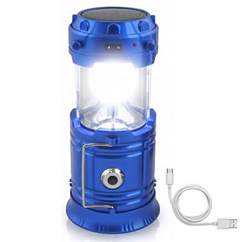 Solar Collapsible LED Lantern 3 in 1 Flashlight And Power Bank Rechargeable For Camping Emergencies