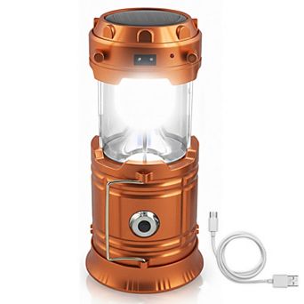 Solar Collapsible LED Lantern 3 in 1 Flashlight And Power Bank Rechargeable For Camping Emergencies